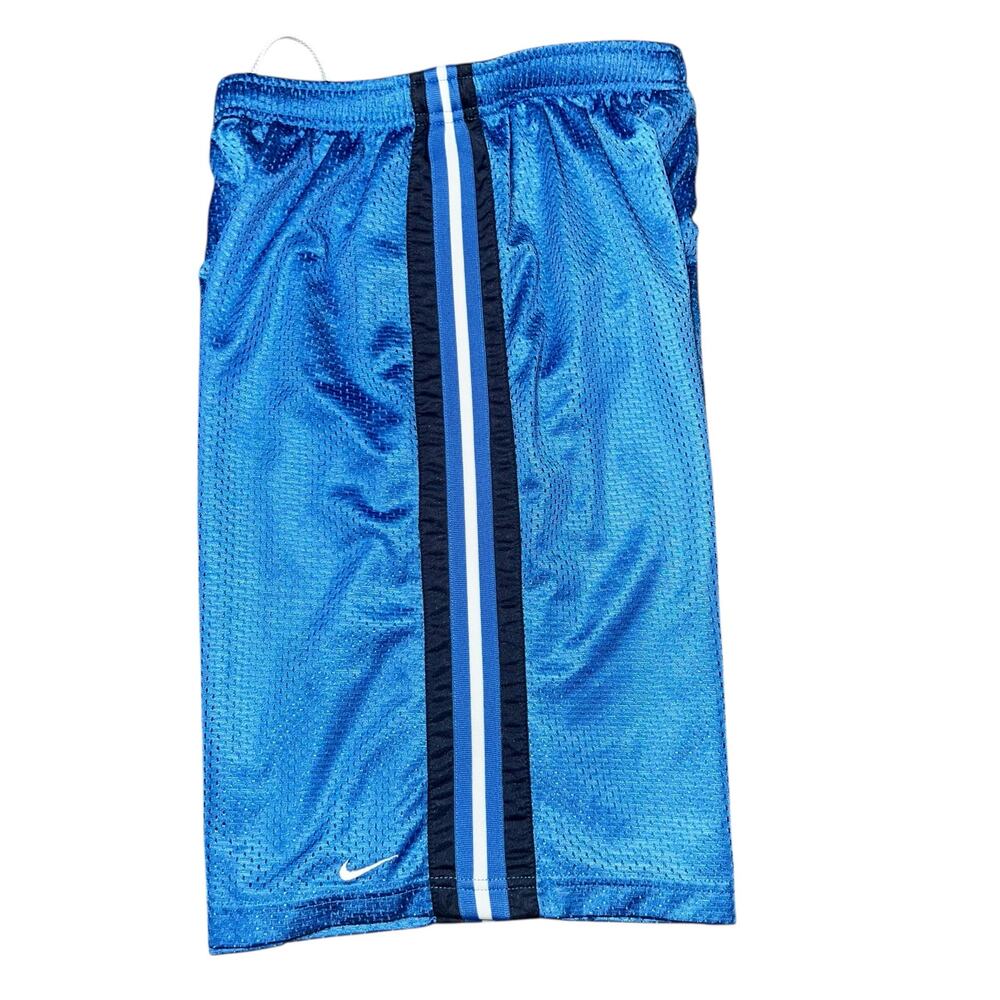 Vintage Nike Retro boys retro mesh basketball shorts blue white stripe XL 18-20